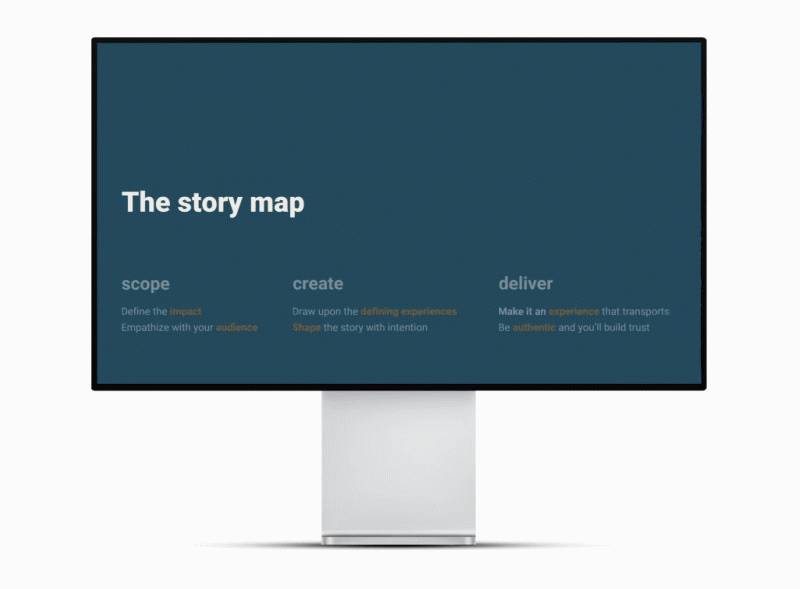 Story Map from Mario Juarez's storytelling presentation
