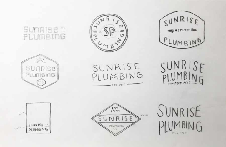 Sunrise plumbing logo sketch