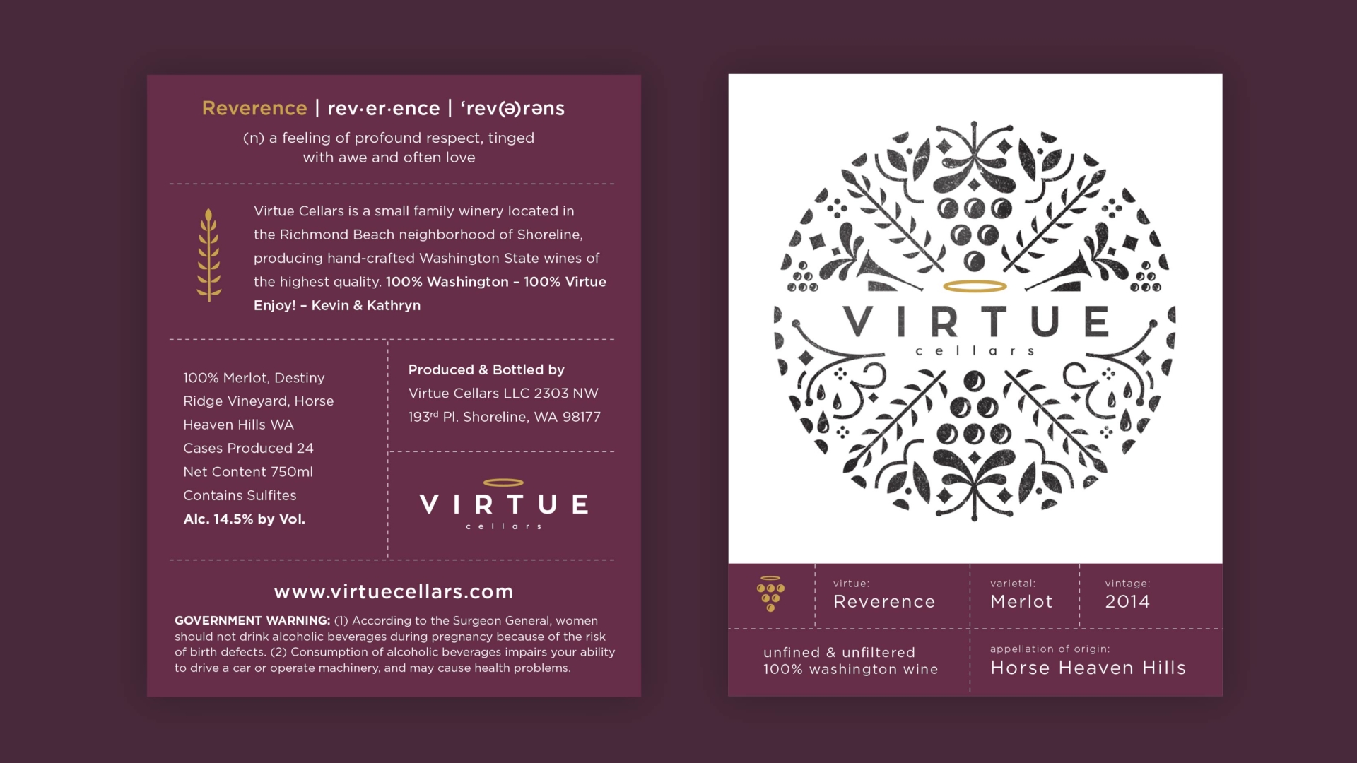 Virtue Wine Label
