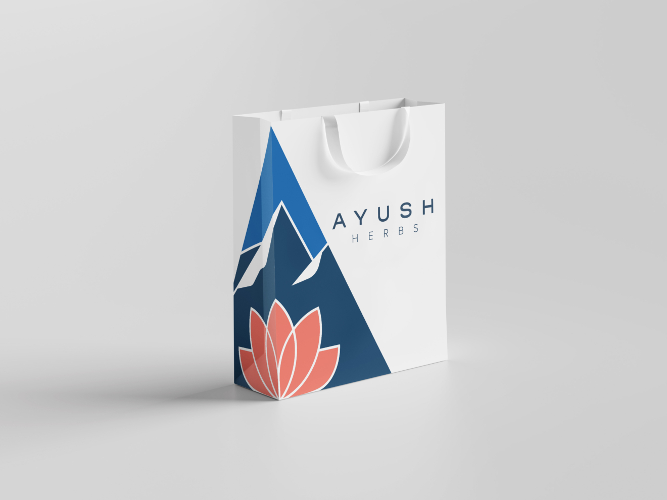 New Ayush Herbs logo on bag mockup