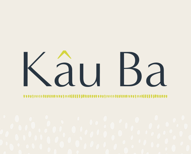 Kâu Ba logo on textured background